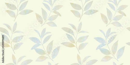 leaves painted in watercolor  collected in a seamless pattern