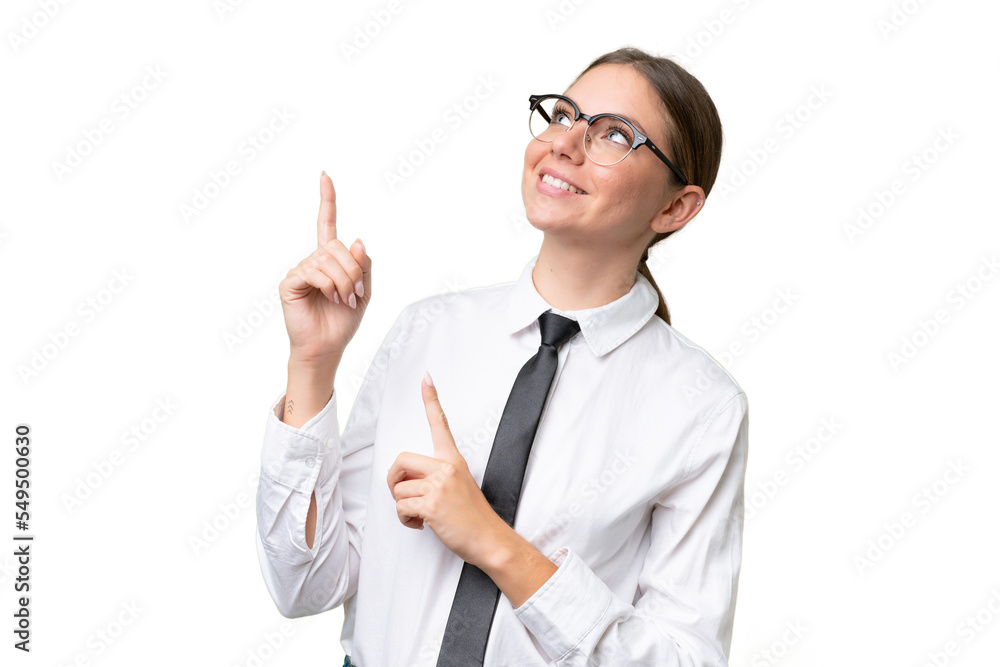 Young business caucasian woman over isolated background pointing with the index finger a great idea Young business caucasian woman over isolated background pointing with the index finger a great idea