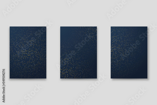 Technology cover background design set. Luxury, gold. Vector tech backdrop for business layout, digital certificate, formal brochure template, network