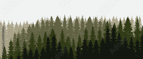 green silhouette forest  park design vector isolated