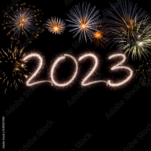 2023 New Year fireworks background