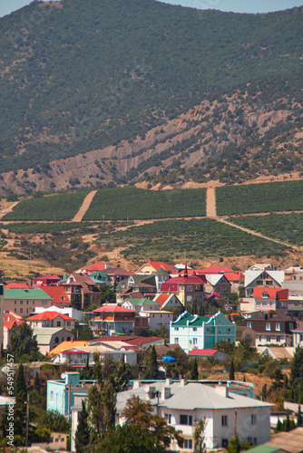 view of the city in the Yalta mountains
