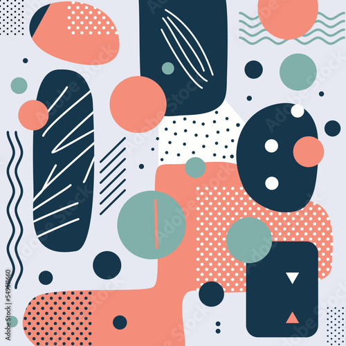 Creative contemporary trendy modern square minimalist doodles background