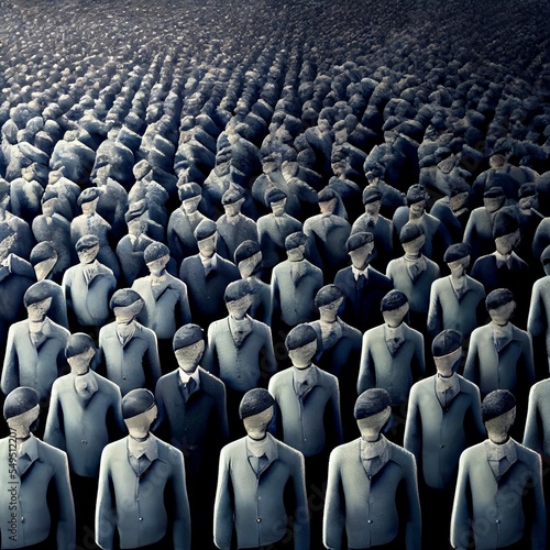 Midjourney abstract render of a group of mockup people