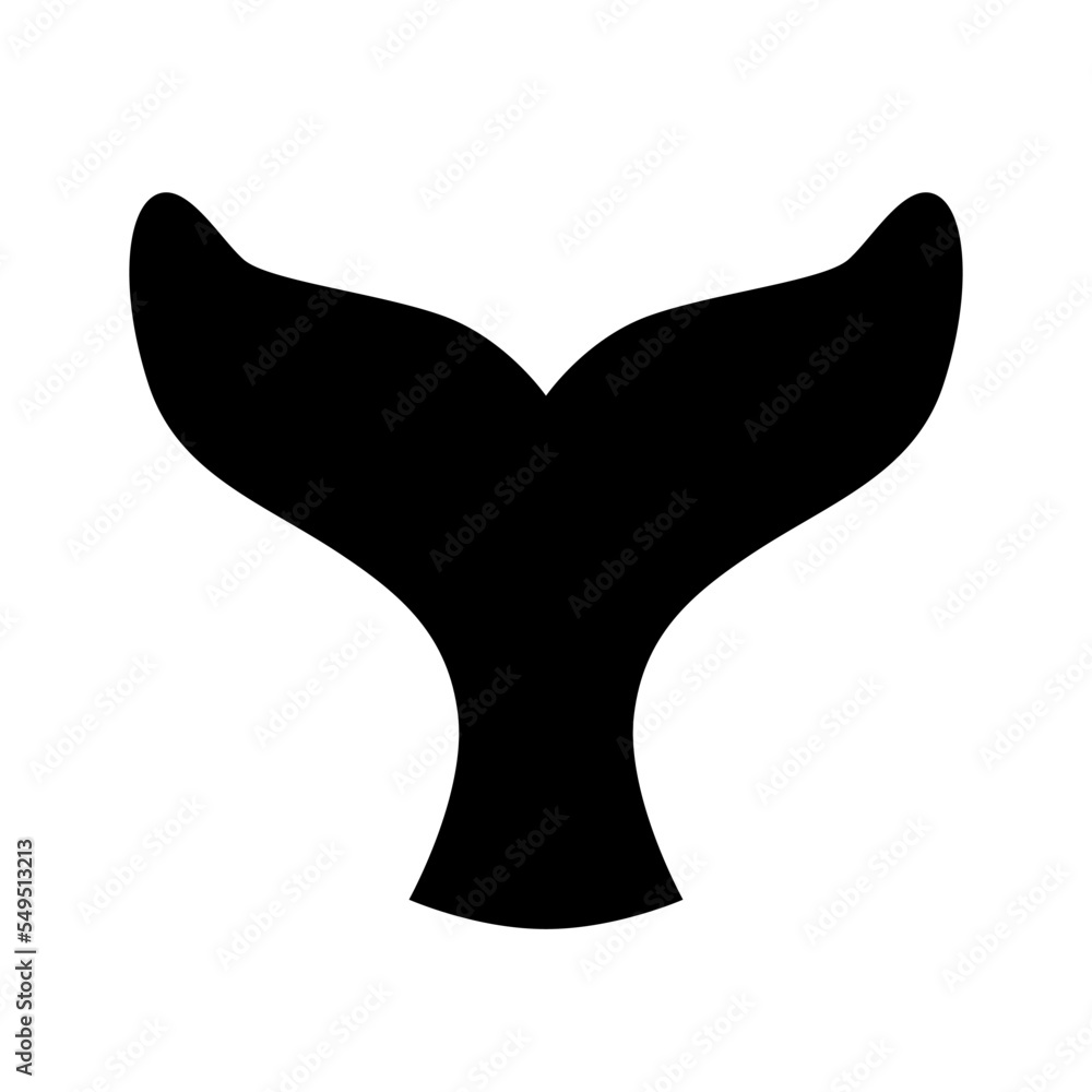 A Vector of Marine Whale's Tail Silhouette A Vector of Marine Whale's Tail Silhouette