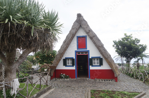 Santana, Madeira Portugal, circa october 2022: traditional triangular houses