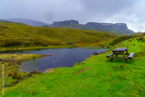 Pond and mountain landscape, Isle of Skye