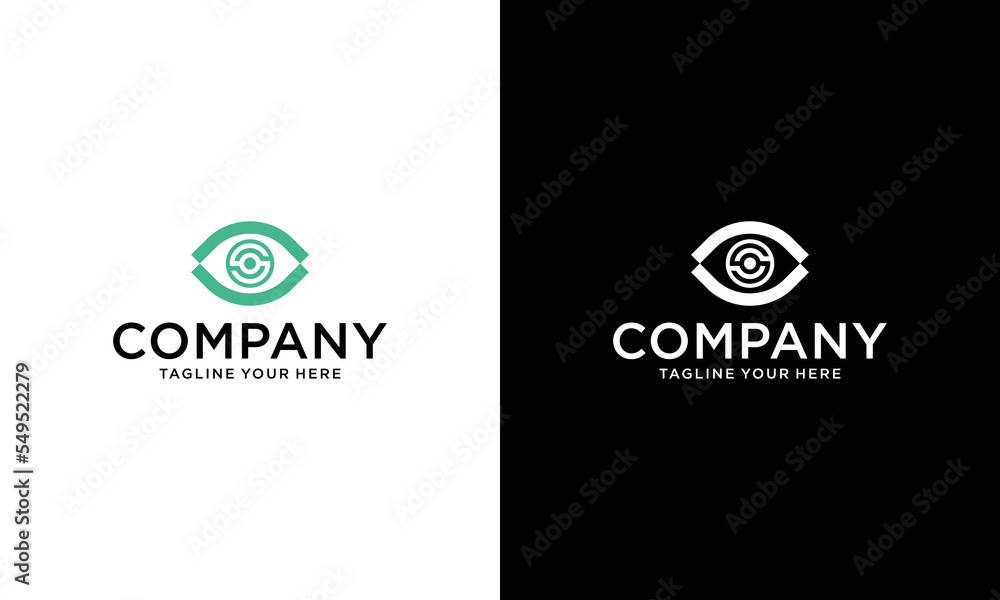 Creative optician concept symbol template. Eyes vector logo design idea.