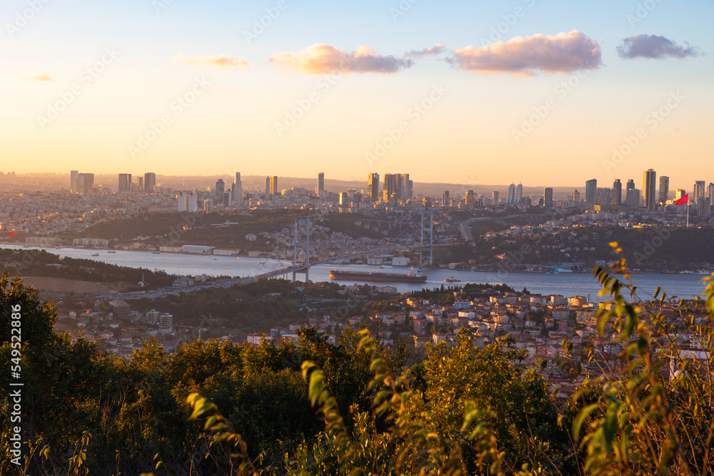 Fototapeta premium Istanbul cityscape at sunset. Istanbul view. Turkish economy concept photo