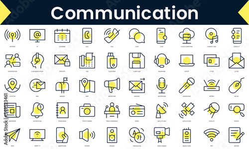 Foto Set of thin line communication Icons