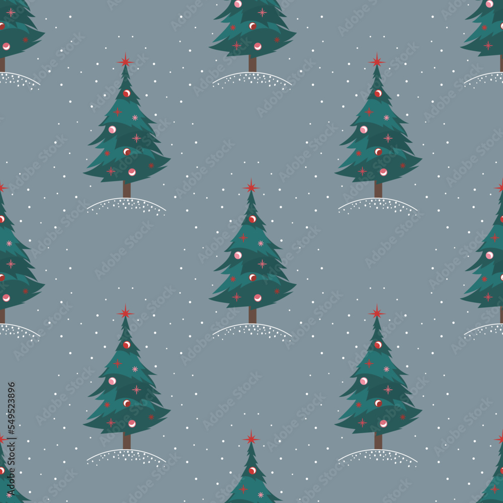 Christmas tree. Pattern. Card. Illustration.