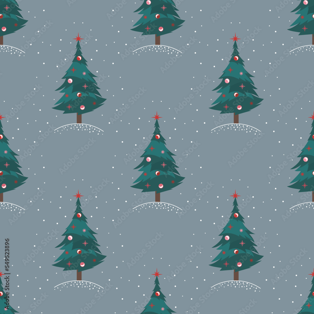 Fototapeta premium Christmas tree. Pattern. Card. Illustration.