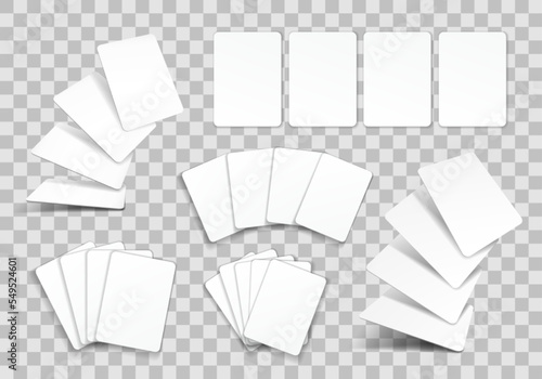 Set of playing cards mockups. Blank playing cards