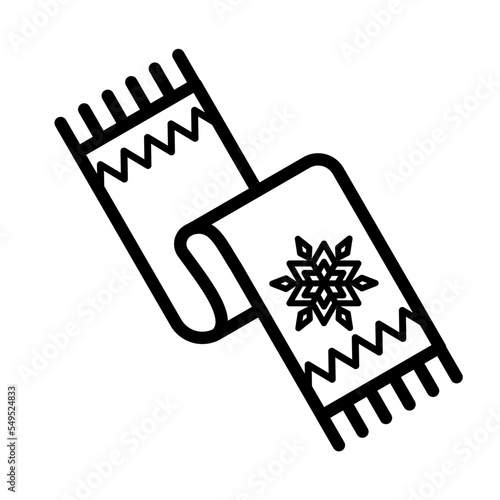 winter scarf - vector icon