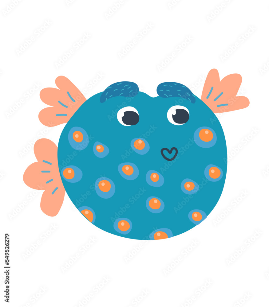 cute cartoon fish. fish ball illustration cute cartoon fish. fish ball illustration