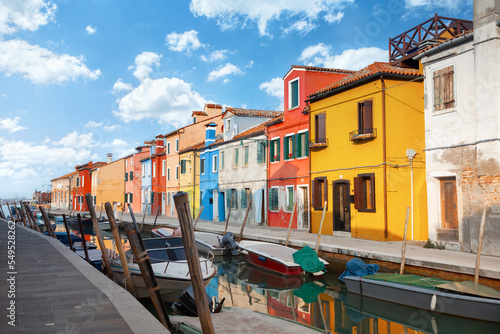 Colorful houses in Burano, Venice, Italy © adisa