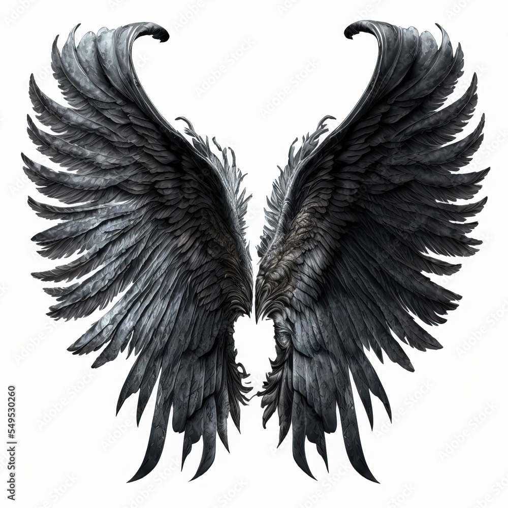 ailes noires sur fond blanc Stock Illustration Adobe Stock