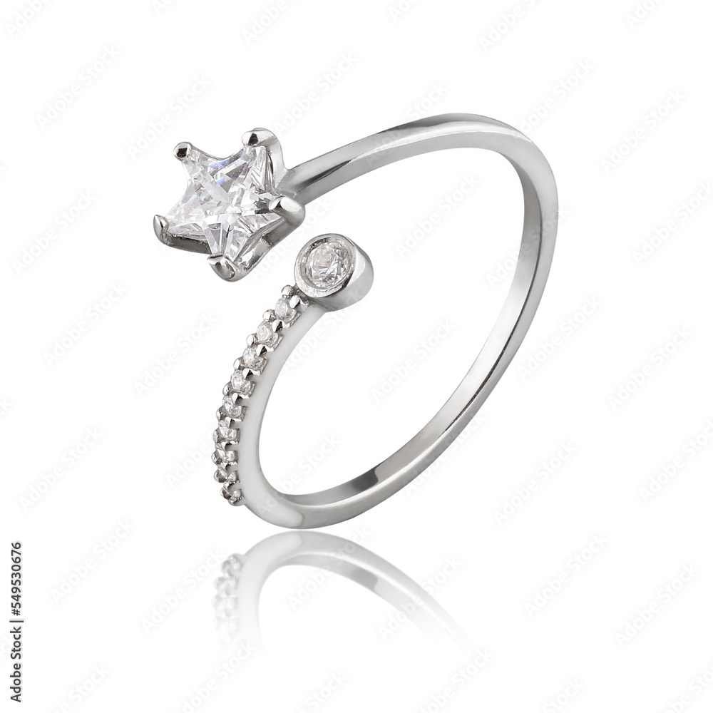 Jewellery ring isolated with reflection on a white background Jewellery ring isolated with reflection on a white background