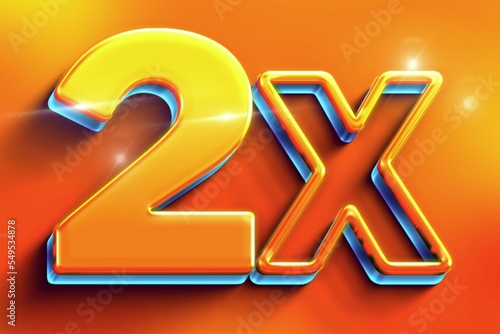 2x letter isolated on a collared background photo