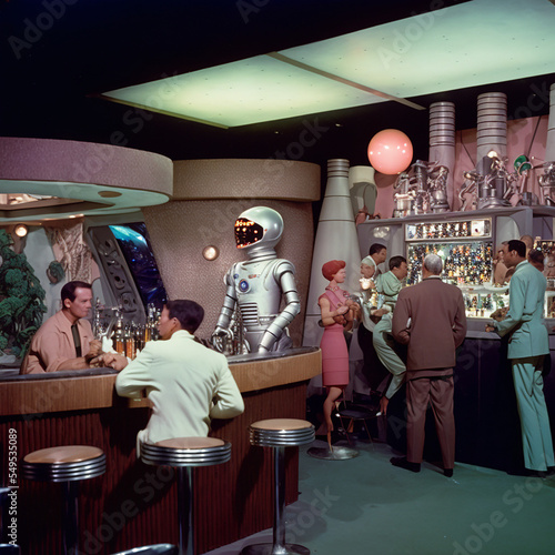 Sci-fi cantina with aliens
