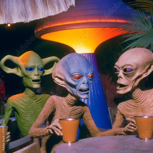 Sci-fi cantina with aliens