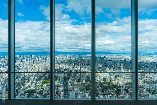 あべのハルカスから見る2022年の大阪の展望風景