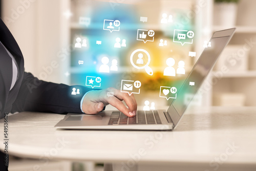 Wallpaper Mural Young person surfing on social media network Torontodigital.ca