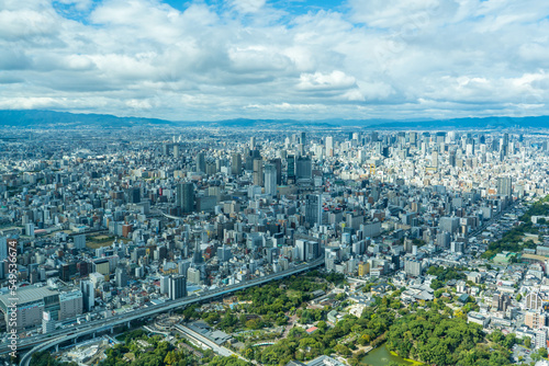 あべのハルカスから見る2022年の大阪の展望風景