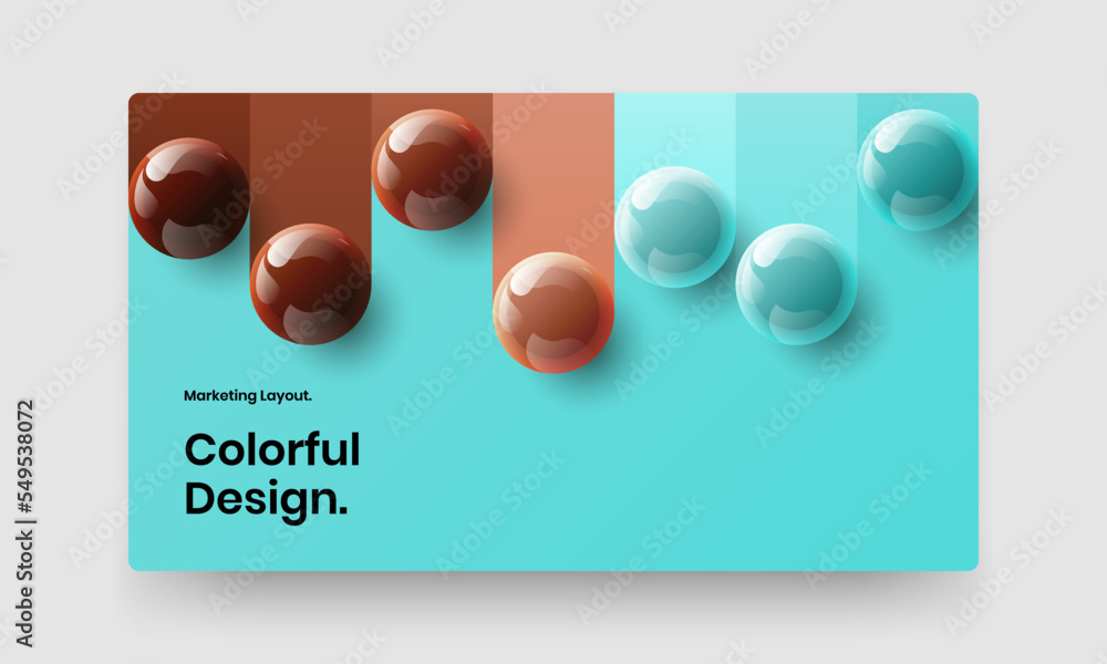 Modern 3D balls corporate identity concept. Amazing annual report vector design illustration.