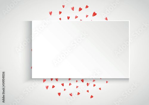 St Valentine Day Vector. Handdrawn Concept For Mother. Modern Frame. Pink Happy Painting. February Wallpaper For Engagement. Rose Grunge Border. Red St Valentine Day Vector.