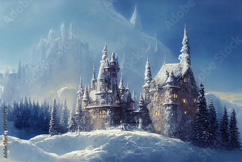 Ice castle under snow  © neirfy