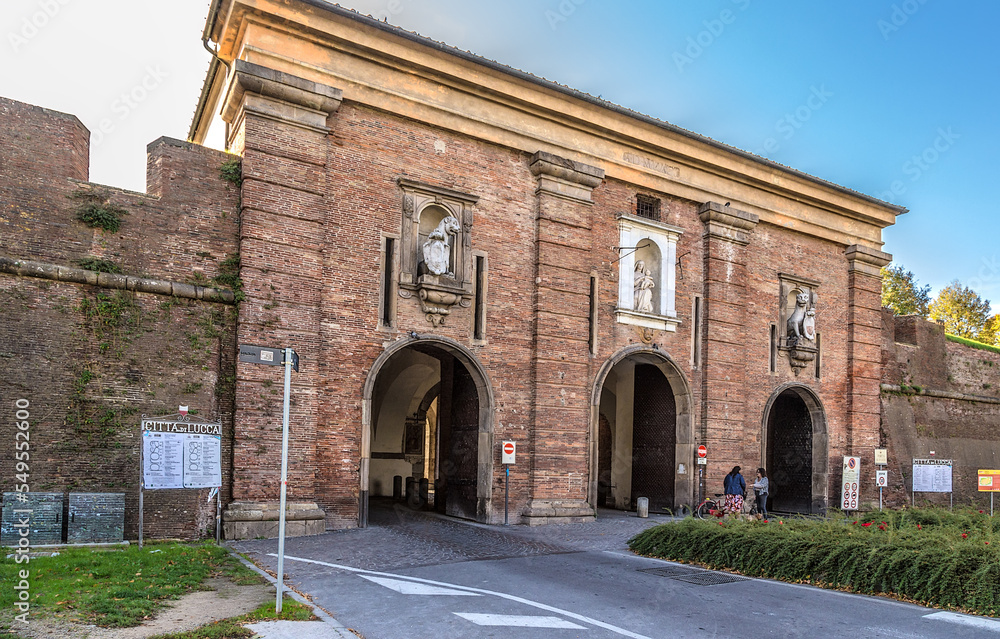 Lucca, Italy. Fortress gate Santa Maria, XVI century