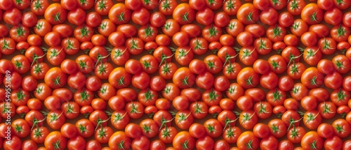 Fresh organic tomato background wallpaper pile of tomatoes texture pattern. Generative AI Illustration
