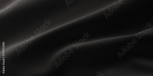 Close up of thick black draped cloth, texile or fabric fashion background frame filling