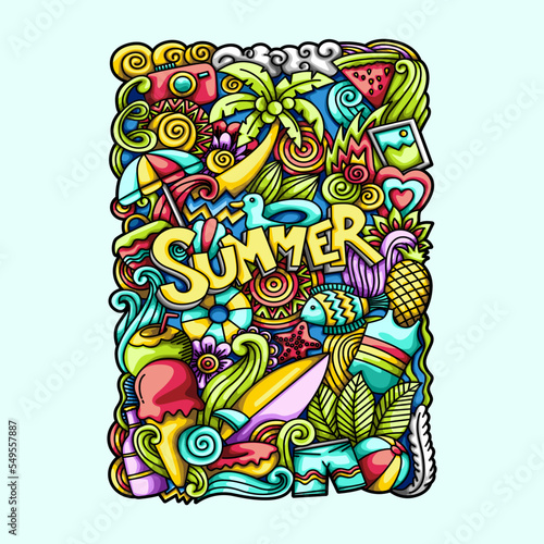Summer Doodle Vector Design Illustration