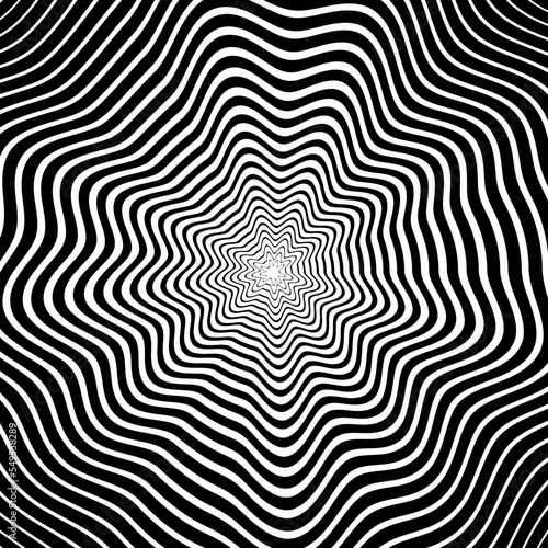 Abstract Op Art Pattern. Wavy Lines Texture.