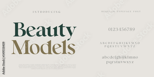 Elegant and modern serif alphabet font uppercase and number fonts victorian typeface 