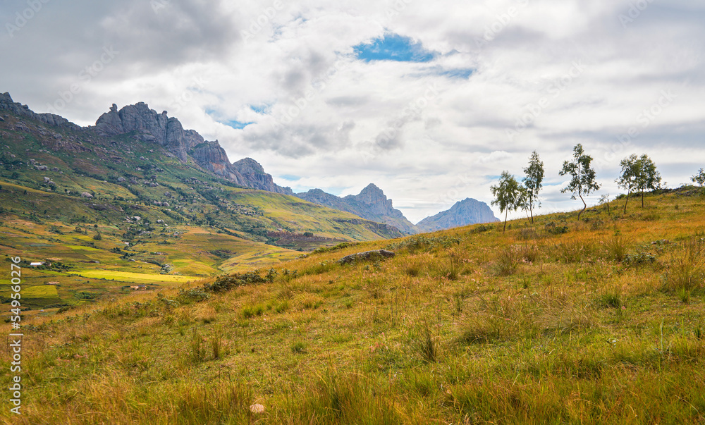 View to Andringitra massif as seen during trek to Pic Boby Imarivolanitra, Madagascar highest accessible peak View to Andringitra massif as seen during trek to Pic Boby Imarivolanitra, Madagascar highest accessible peak