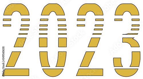 text with number 2023 new year color editable