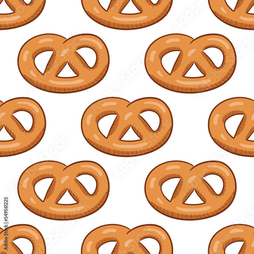 Seamless vector pattern with pretzels