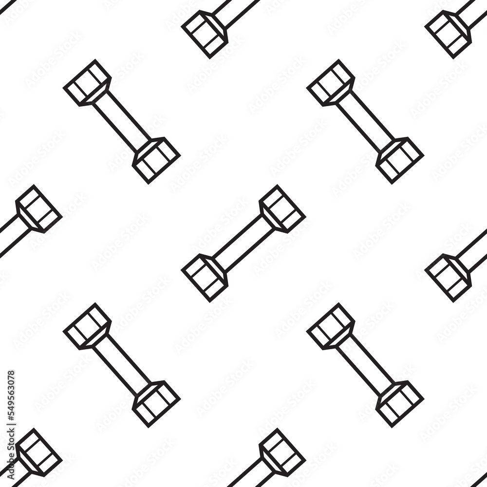 Seamless vector pattern with dumbbells Seamless vector pattern with dumbbells