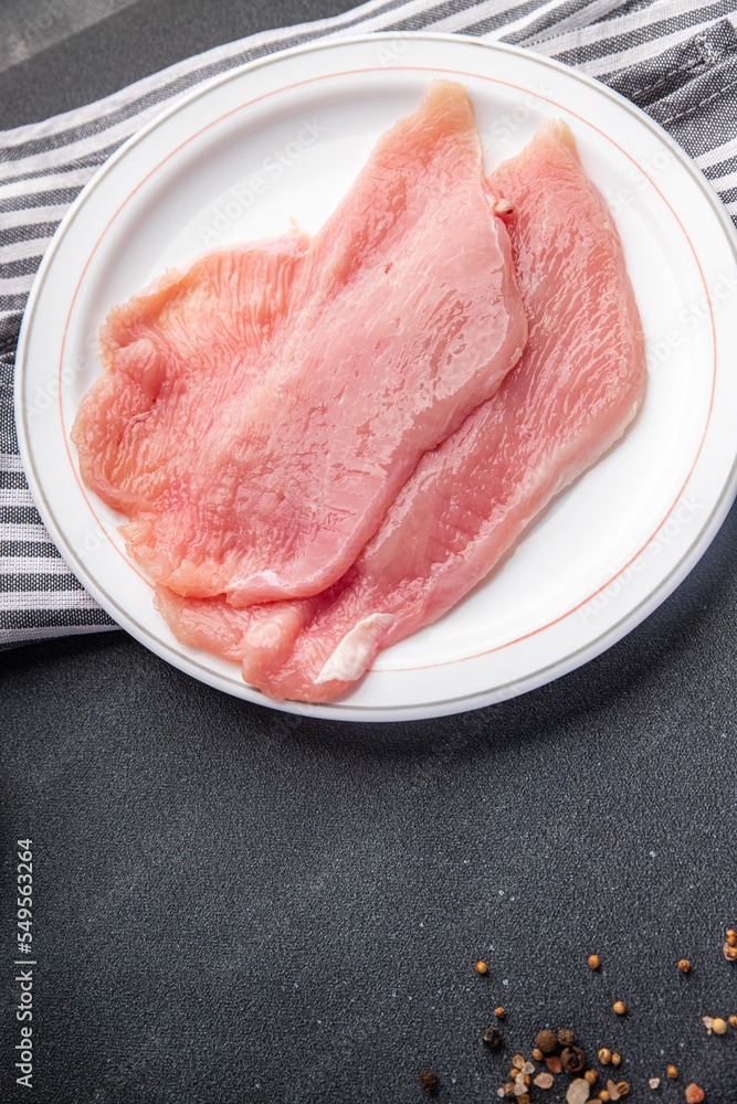 raw turkey fillet meat poultry fresh diet snack healthy meal food on the table copy space food background top view raw turkey fillet meat poultry fresh diet snack healthy meal food on the table copy space food background top view