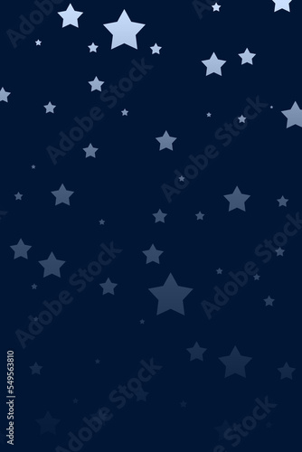 Stars on a dark blue background with a gradient. Celestial bodies, illustration, print, postcard. Beautiful postcard with space for copy.
