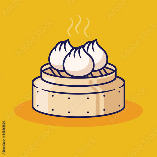 cute cartoon dim sum illustration