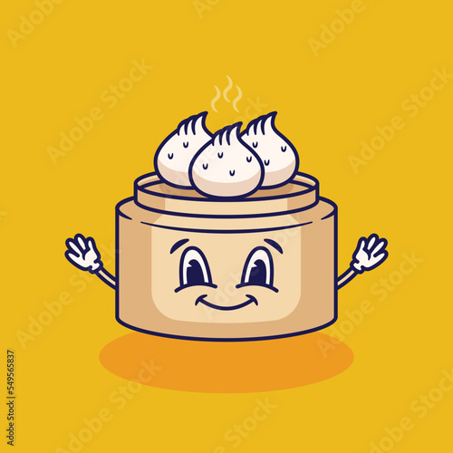 cute cartoon dim sum illustration