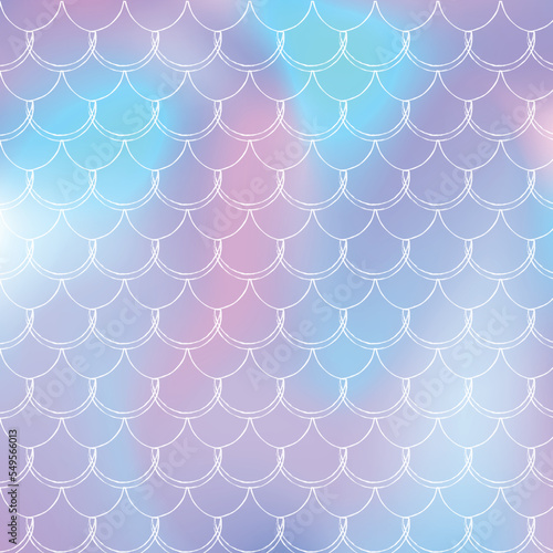 Mermaid scales background with holographic gradient.