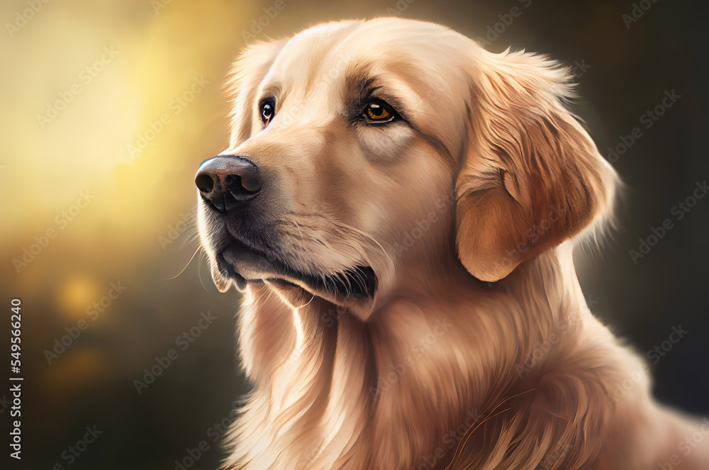 golden retriever portrait. generated sketch art golden retriever portrait. generated sketch art