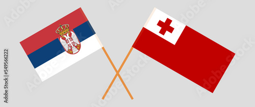 Crossed flags of Serbia and Tonga. Official colors. Correct proportion Free Download Crossed flags of Serbia and Tonga. Official colors. Correct proportion - GFXLoad