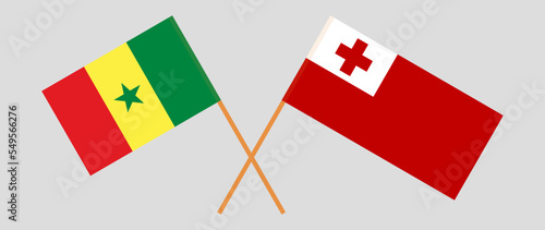 Crossed flags of Senegal and Tonga. Official colors. Correct proportion Free Download Crossed flags of Senegal and Tonga. Official colors. Correct proportion - GFXLoad