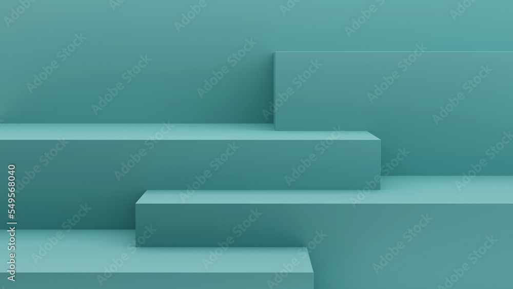 Green platform step shelf podium for product display and awards